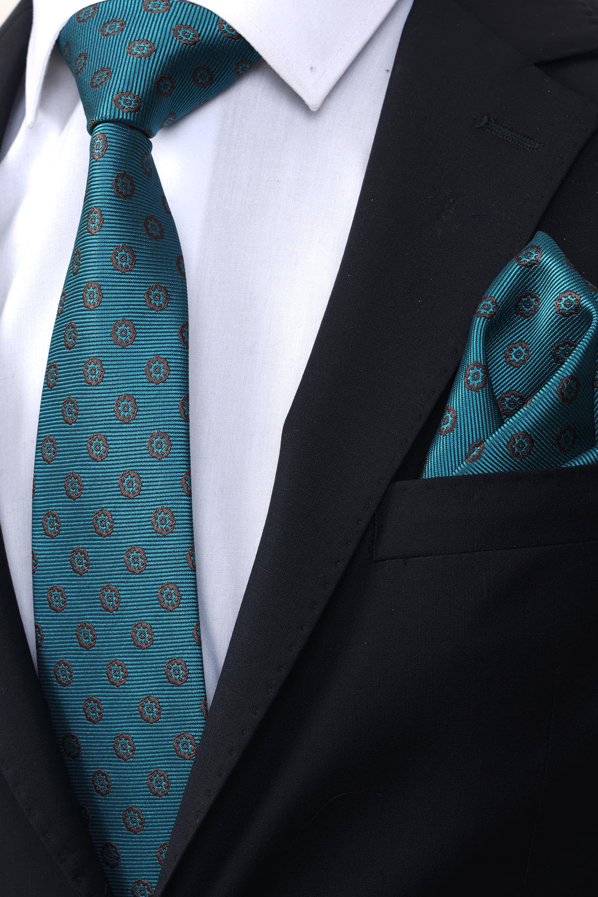 Esgue Desenli Kravat & Mendil