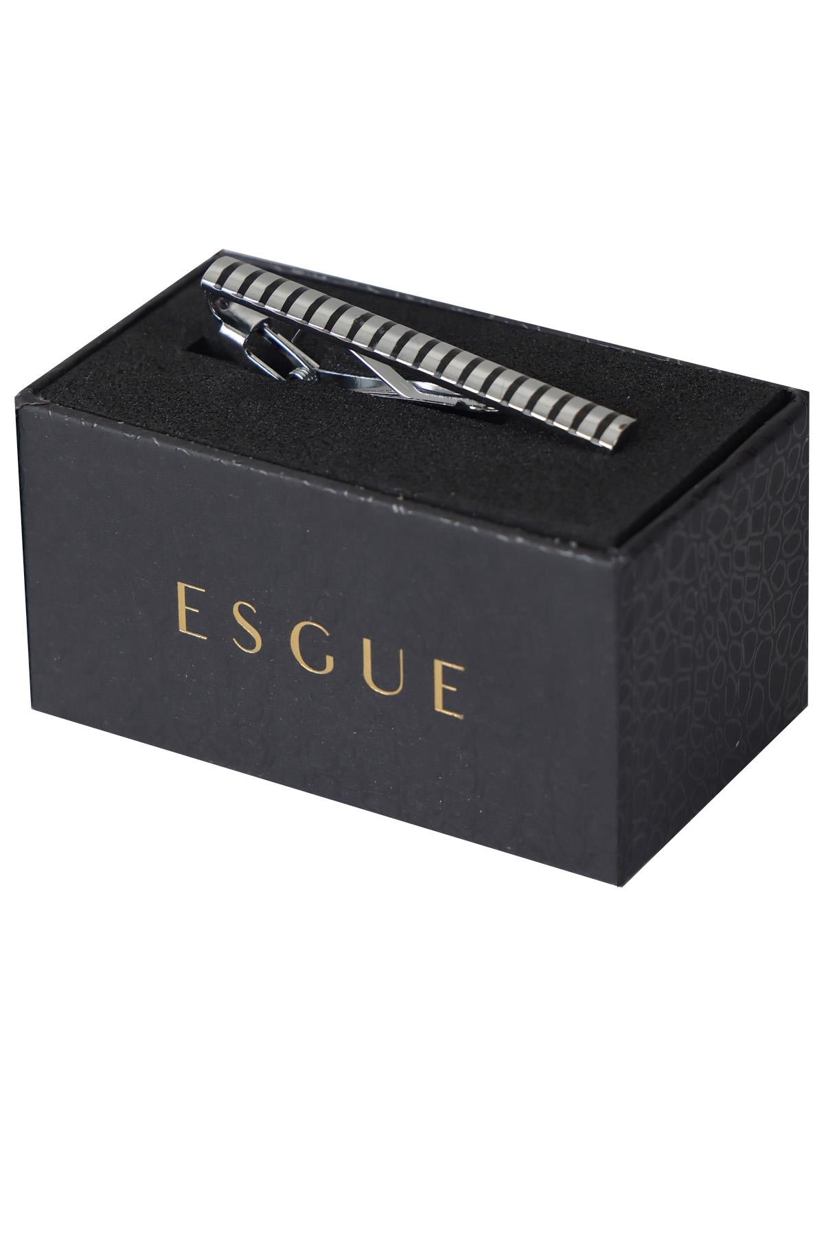 Esgue Erkek Gümüş Renk Kravat İğnesi – Şık ve Zarif Tasarım Kravat Klipsi