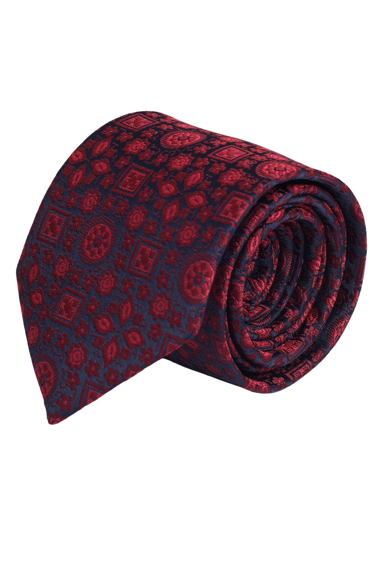 Esgue Hand Made 8 cm Bordo Desenli Kravat Mendil