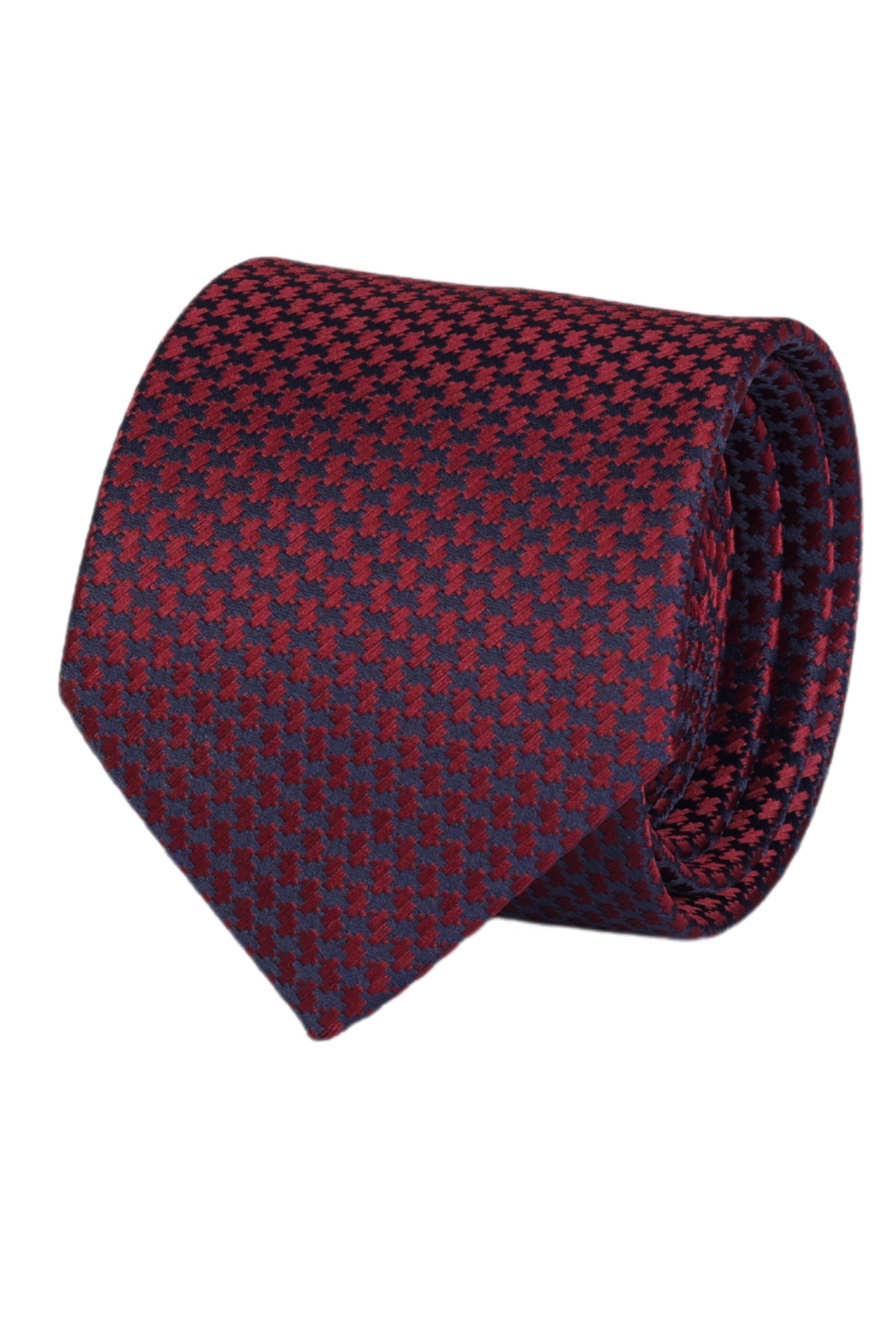 Esgue Hand Made 8 cm Bordo Lacivert Desenli Kravat Mendil