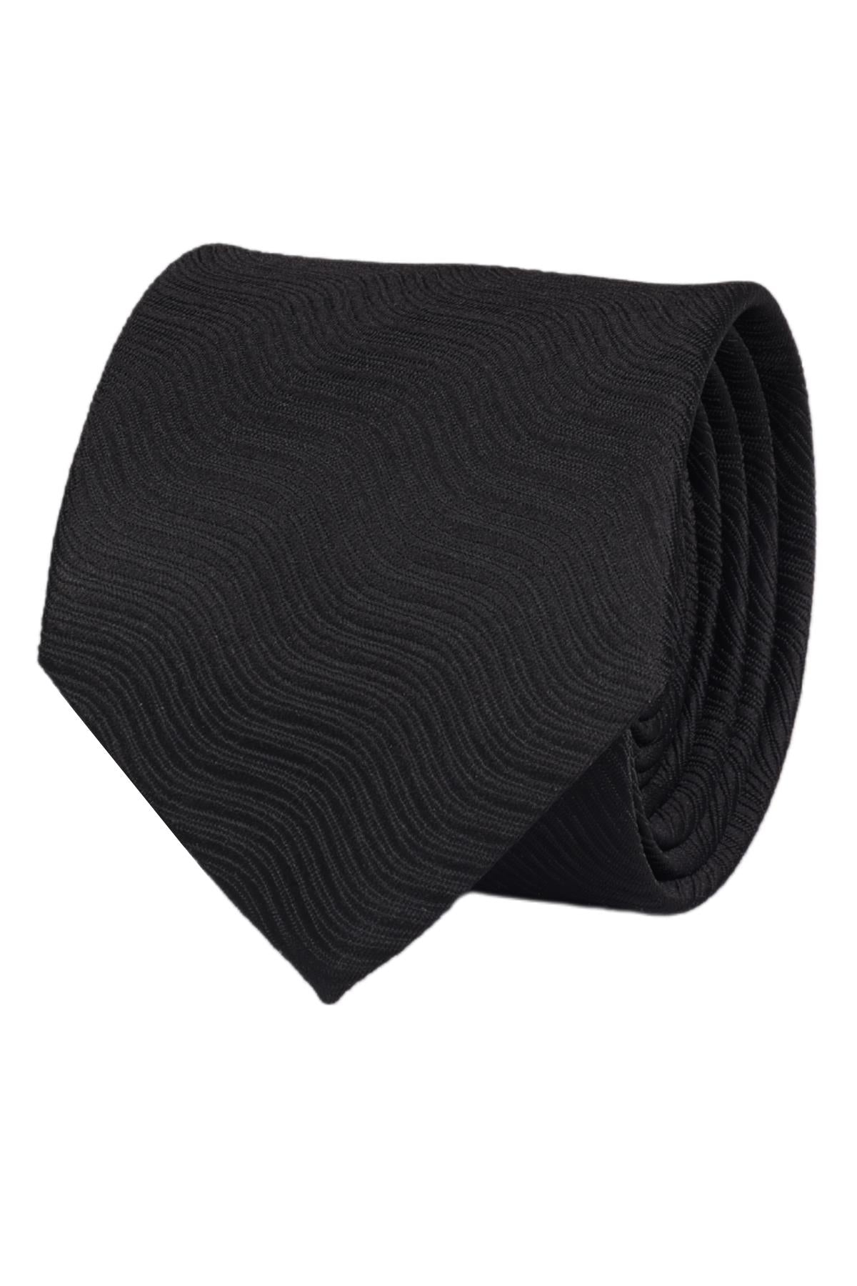 Esgue Hand Made 7.5 cm Siyah Desenli Kravat