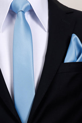 Esgue 6 cm İnce Saten Mendilli Kravat – Özel Hediye Kutulu Premium Slim Kravat