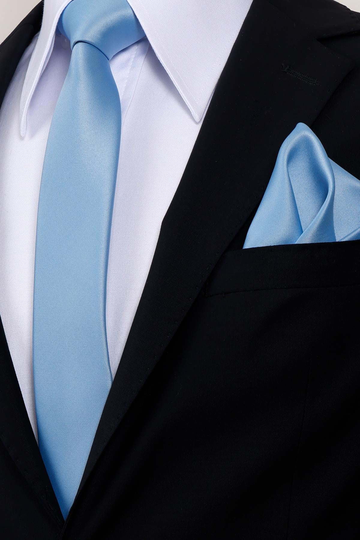 Esgue 6 cm İnce Saten Mendilli Kravat – Özel Hediye Kutulu Premium Slim Kravat