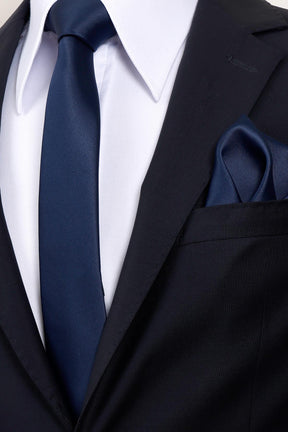 Esgue 6 cm İnce Saten Mendilli Kravat – Özel Hediye Kutulu Premium Slim Kravat