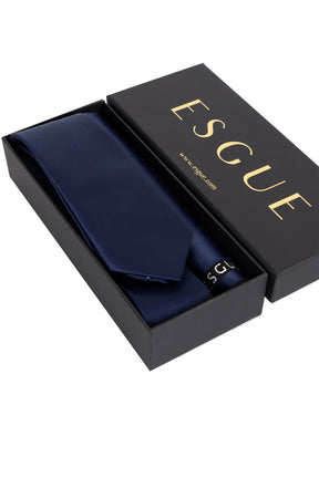 Esgue 6 cm İnce Saten Mendilli Kravat – Özel Hediye Kutulu Premium Slim Kravat