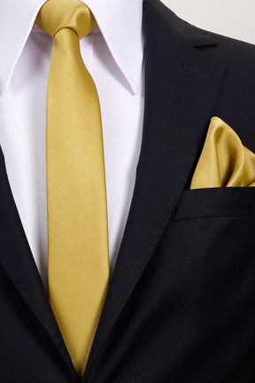 Esgue 6 cm İnce Saten Mendilli Kravat – Özel Hediye Kutulu Premium Slim Kravat