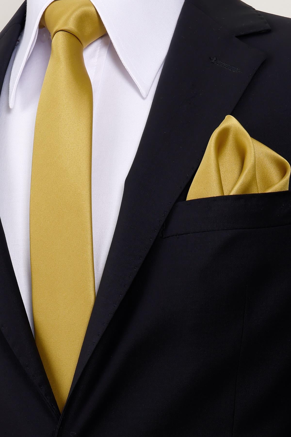 Esgue 6 cm İnce Saten Mendilli Kravat – Özel Hediye Kutulu Premium Slim Kravat