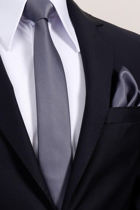 Esgue 6 cm İnce Saten Mendilli Kravat – Özel Hediye Kutulu Premium Slim Kravat