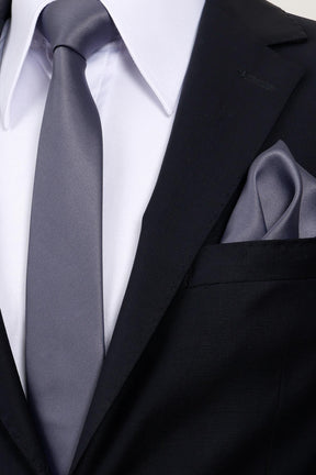 Esgue 6 cm İnce Saten Mendilli Kravat – Özel Hediye Kutulu Premium Slim Kravat