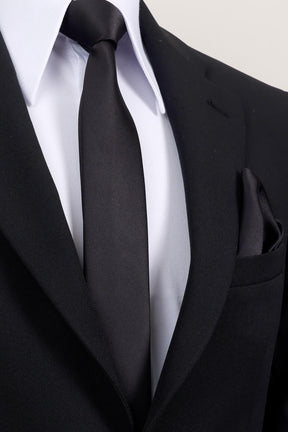 Esgue 6 cm İnce Saten Mendilli Kravat – Özel Hediye Kutulu Premium Slim Kravat