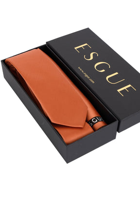 Esgue 6 cm İnce Saten Mendilli Kravat – Özel Hediye Kutulu Premium Slim Kravat