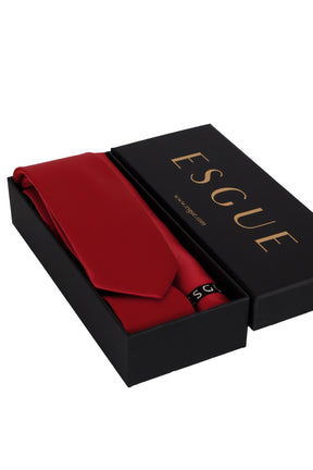 Esgue 6 cm İnce Saten Mendilli Kravat – Özel Hediye Kutulu Premium Slim Kravat