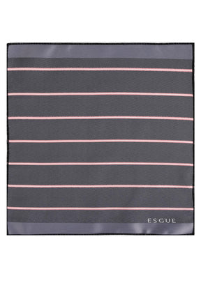Esgue 8 cm Gri Pembe Çizgili Hand Made Klasik Geniş Mendilli Kravat