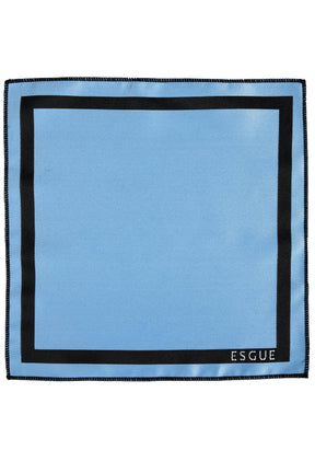 Esgue 8 Cm Hand Made Mavi Saten Kravat Mendil & Kol Düğmesi Hediye Seti HSET:112