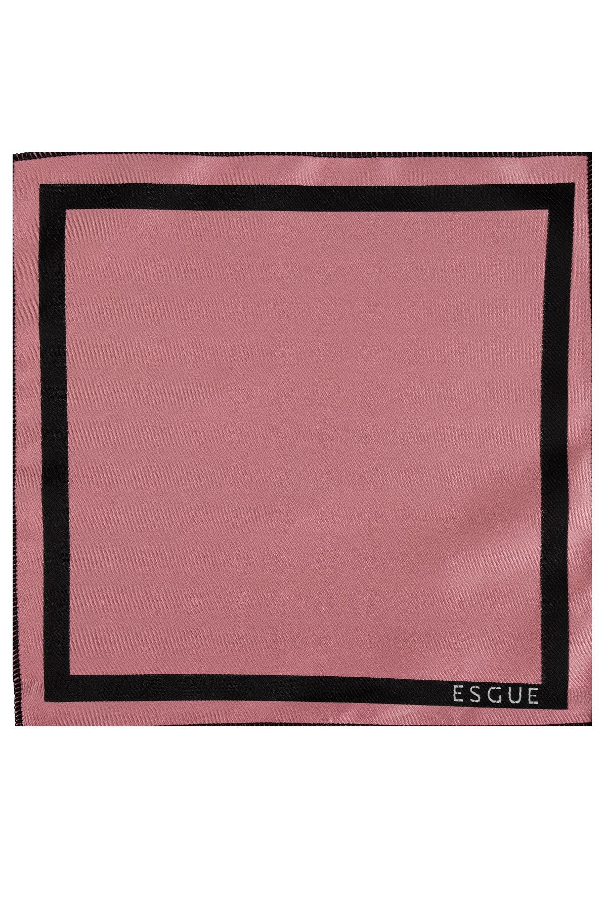 Esgue 8 Cm Hand Made Pembe Saten Kravat Mendil & Kol Düğmesi Hediye Seti HSET:111