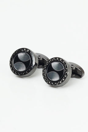 Esgue 8 Cm Hand Made Saten Gri Renk Kravat Mendil & Kol Düğmesi Hediye Seti HSET:133