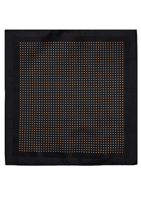 Esgue 8 Cm Hand Made Siyah - Bej Nokta Desenli Mendilli Kravat