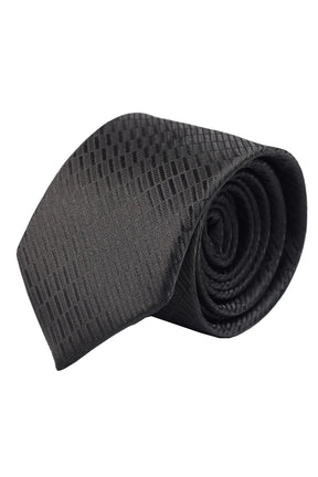 Esgue 8 Cm Hand Made Siyah Desenli Kravat Mendil & Gold Siyah Kol Düğmesi & Maşa Hediye Seti HSET:122