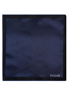 Esgue 8 Cm Klasik Geniş Hand Made Lacivert Sarı Nokta Desen Mendilli Kravat