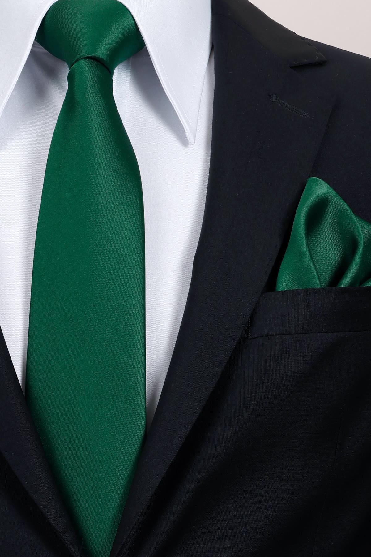 Esgue 8 cm Klasik Saten Mendilli Kravat – Farklı Renk Seçeneği, Özel Hediye Kutusunda Premium Erkek Kravat