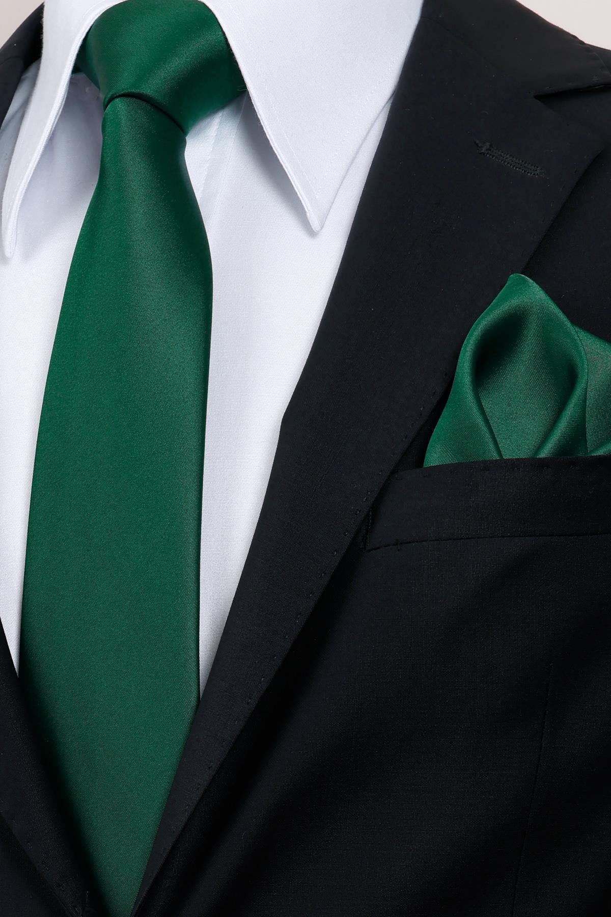 Esgue 8 cm Klasik Saten Mendilli Kravat – Farklı Renk Seçeneği, Özel Hediye Kutusunda Premium Erkek Kravat