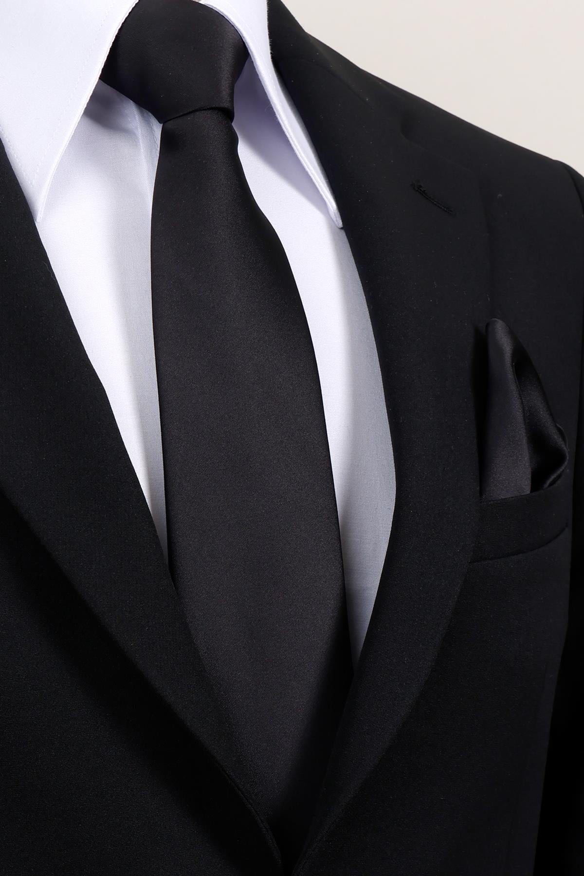 Esgue 8 cm Klasik Saten Mendilli Kravat – Farklı Renk Seçeneği, Özel Hediye Kutusunda Premium Erkek Kravat