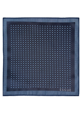 Esgue 8 cm Lacivert Mavi Motif Desenli Hand Made Klasik Geniş Mendilli Kravat