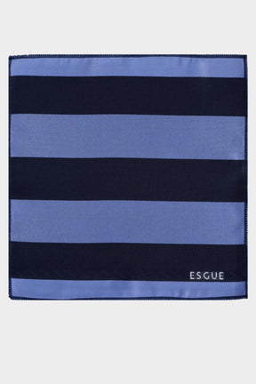 Esgue 8 cm Mavi Lacivert Parçalı Desen Hand Made Klasik Geniş Mendilli Kravat