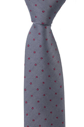 Esgue Dar Kesim Füme - Bordo Noktalı Desen Slim 6 cm. Hand Made Kravat