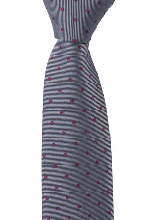 Esgue Dar Kesim Füme - Bordo Noktalı Desen Slim 6 cm. Hand Made Kravat