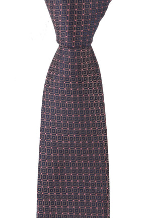 Esgue Dar Kesim Kahve - Pembe Desenli Slim 6 cm. Hand Made Kravat