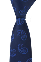 Esgue Dar Kesim Lacivert Şal Desen Slim 6 cm. Hand Made Kravat