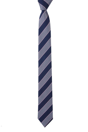 Esgue Dar Kesim Slim Gri - Lacivert Çizgili 6 cm. Hand Made Kravat