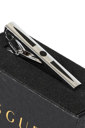 Esgue Gümüş Siyah Renk Desenli Kravat Klipsi – KM:1306