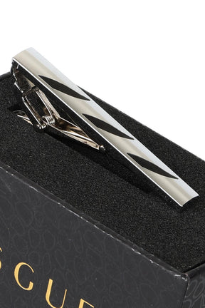 Esgue Gümüş Siyah Renk Desenli Şık Kravat Klipsi – KM:1305