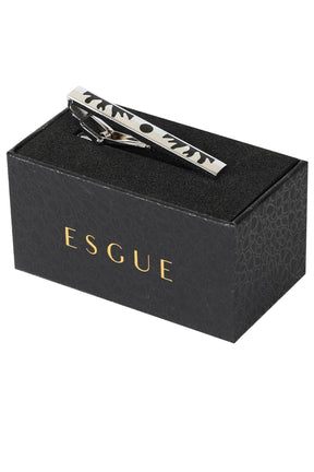 Esgue Gümüş Siyah Renk Tasarım Şık Kravat Klipsi – KM:1315
