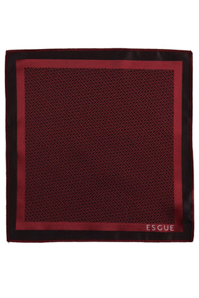 Esgue Hand Made 6 cm Slim Mini Desenli Bordo Siyah Renk Mendilli İnce Kravat