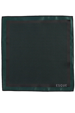Esgue Hand Made 6 cm Slim Pötikare Desen Yeşil Renk Mendilli İnce Kravat