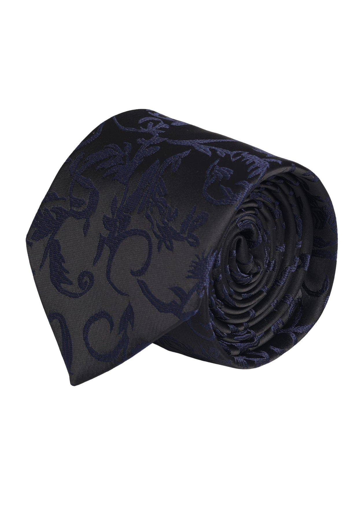 Esgue Hand Made 8 cm Lacivert - Siyah Desenli Kravat