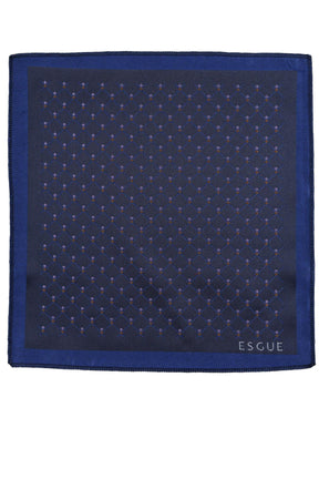 Esgue Hand Made 8 cm Ekose Nokta Desen Lacivert Renk Mendilli Kravat