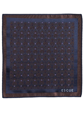 Esgue Hand Made 8 cm Geometrik Micro Desen Kahverengi Mor Renk Mendilli Kravat