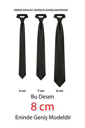 Esgue Hand Made 8 cm Geometrik Micro Desen Lacivert Sarı Renk Mendilli Kravat