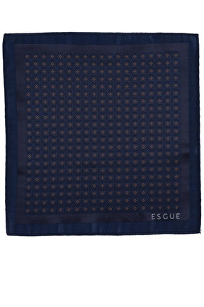 Esgue Hand Made 8 cm Motif Desen Lacivert Renk Mendilli Kravat