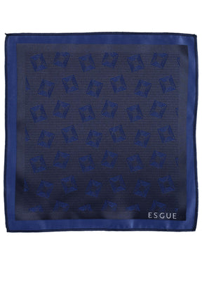 Esgue Hand Made 8 cm Retro Desen Lacivert Mavi Renk Mendilli Kravat